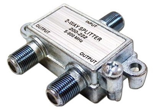 Coaxial Splitter - MATV F-Type - 2 Way - 900Mhz DC-Passive