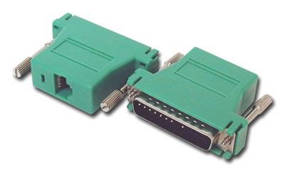 Modular Adapter Kit - DB25 Male to RJ45 - Green | Computer Cable Store