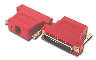Modular Adapter Kit - DB25 Male to RJ45 - Red | Computer Cable Store