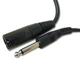 Female XLR to 1/4 inch mono male audio cable for microphone and audio equipment connections