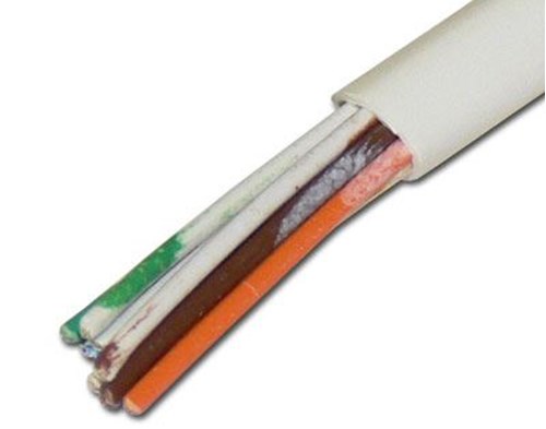 Category 3 Communications Cable - 4 Pair - White Plenum - 1000 FT