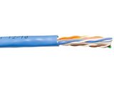 Solid Cat 6e riser network cable showing internal twisted pair construction