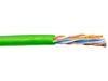 Solid Cat 6e riser network cable showing internal twisted pair construction