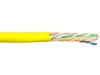 Solid Cat 6e riser network cable showing internal twisted pair construction