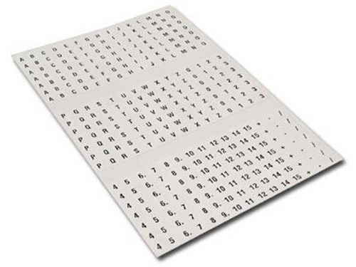 Wire Marker Card Sequence Pack - A through Z | Computer Cable Store