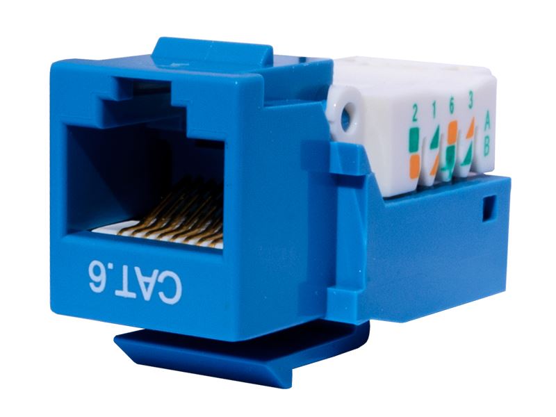 CAT6 Keystone Jacks – 100-Pack Blue 110 Punchdown 8P8C Network Ethernet