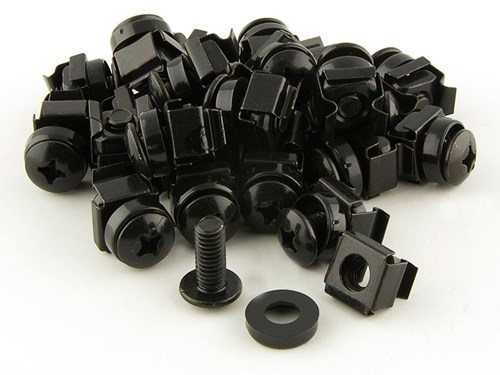M6 Cage Nuts and Mounting Screws for Racks - 25 pack