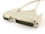25 ft null modem cable DB9 female to DB25 male