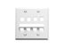 Picture of Faceplate - Bottom Angled - 8 Port Double Gang - White - 0 of 1