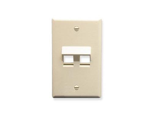 Faceplate Angled 1-gang 2-port Almond
