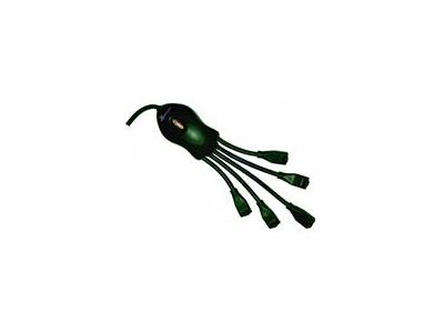 PowerSquid Power Outlet Multiplier 12FT Cord - Green | Computer Cable Store
