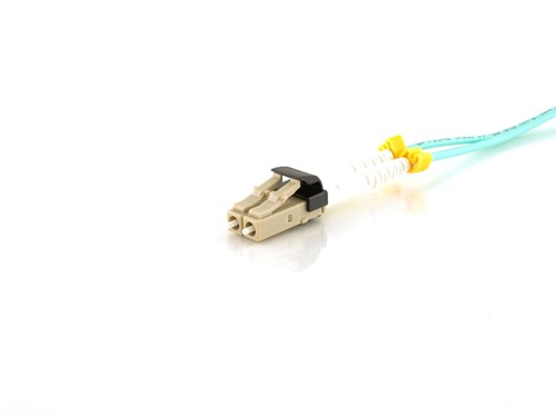20m Multimode Duplex Fiber Optic Patch Cable (50/125) OM3 Aqua - Mini LC to Mini LC