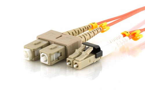 1m Multimode Duplex Fiber Optic Patch Cable (50/125) - Mini LC to SC