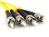 ST to ST singlemode duplex fiber optic patch cable, 9/125, connector view