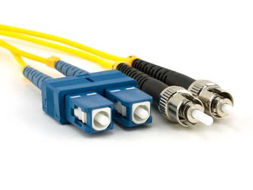 3m Singlemode Duplex Fiber Optic Patch Cable (9/125) - SC to ST