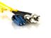 Mini LC to ST singlemode duplex fiber optic patch cable, 9/125, connector view - 0 of 1
