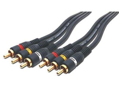 PYTHON Premium 24K Gold Composite RCA Cable – 12Ft – Red/White/Yellow – STEREN