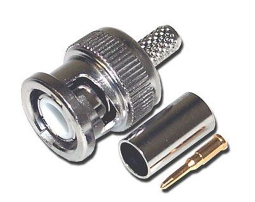 Thinnet BNC Male Plug Connector - Crimp - RG58 - 10 Pack