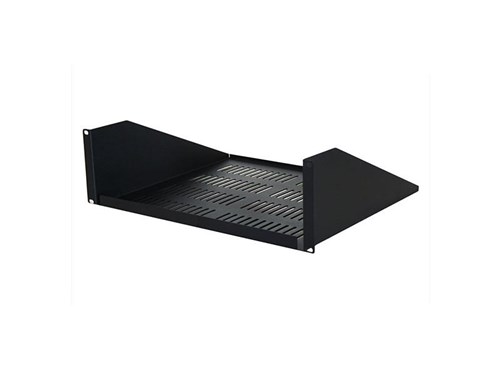 19" Single-Sided Vented Shelf 3 U 15 Depth, Black