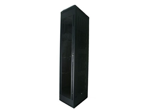 7Ft Floor Enclosure, Acrylic Door,  23"W X 23"D, 45U, Black, Knockdown