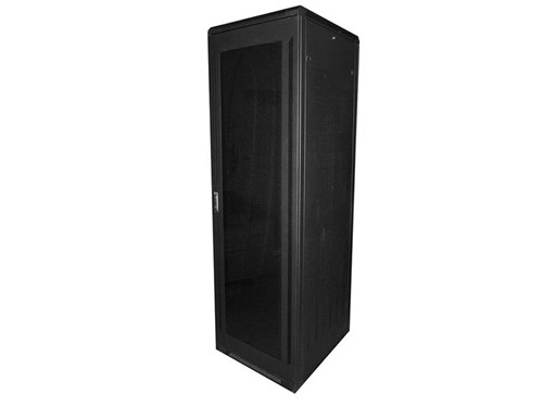 7Ft Floor Enclosure, Acrylic Door,  27"W X 31"D, 45U, Black, Knockdown