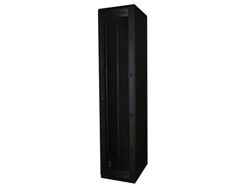 7Ft Floor Enclosure, Vented Mesh Door,  23"W X 23"D, 45U, Black, Knockdown