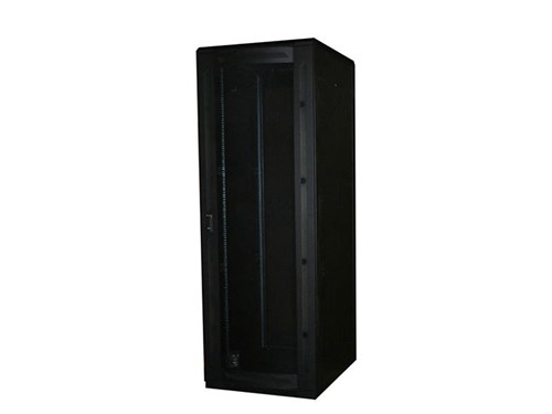 6Ft Floor Enclosure, Vented Mesh Door,  27"W X 42"D, 42U, Black