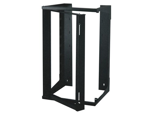 4Ft Swing-Out Open Frame Wall Rack, 24"D, 25U Black