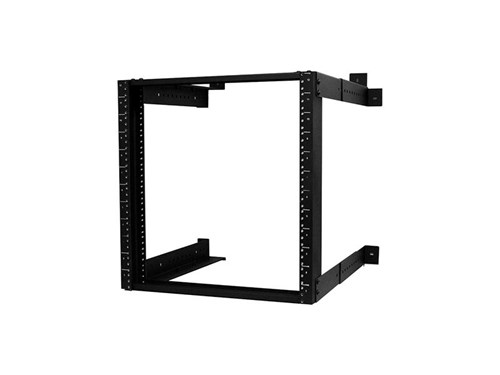 2Ft Open Frame Wall Rack, 18"-26" Adjustable Depth, 12U, Black