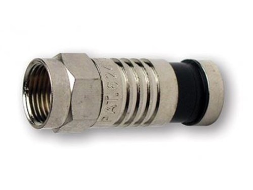 F RG6 Compression Connector, Nickel Plated Pkg 100pc/Bag 