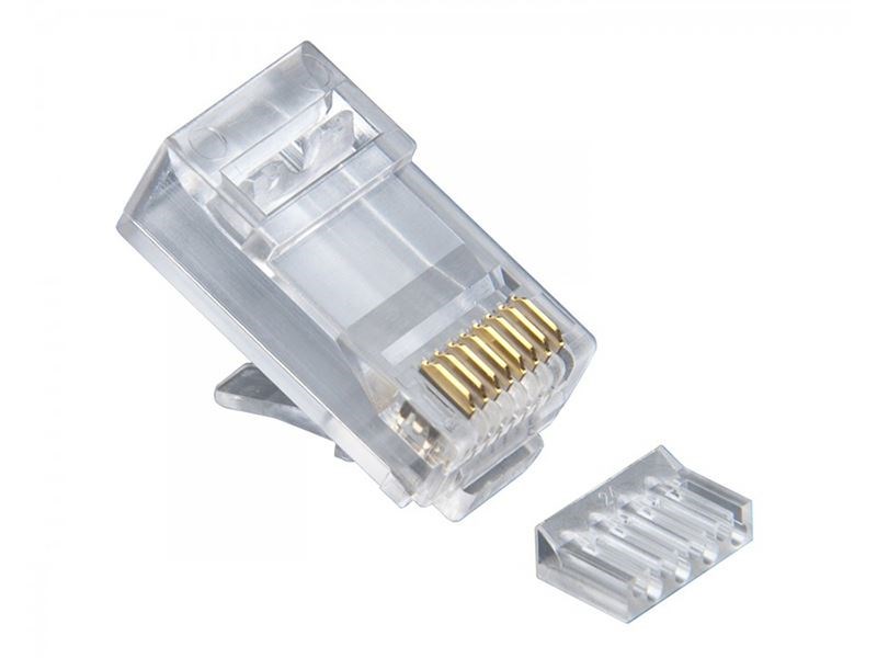 RJ45 8P8C Cat6 2 pcRound-Solid 3-Prong wLiner100Jar. | Computer