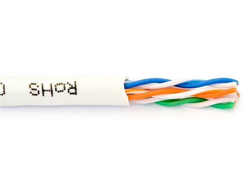 Cat5e 350Mhz Network Cable - 24 AWG Solid Copper, White, Plenum (CMP) - 1000 FT