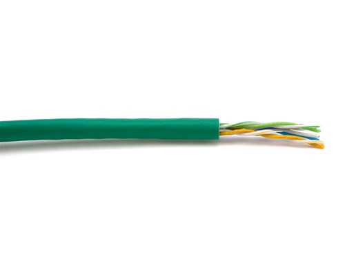 Mini Cat 6 Bulk Cable - Stranded, Green, Riser (CMR), Unshielded - 1000 FT