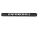 16 port 75 ohm isolated BNC coaxial patch panel, 1U rack mount