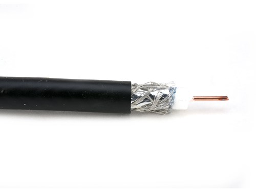 RG6 3.0 Ghz Coaxial Cable - Dual Shielded, Bare Copper, Pull Box, Black - 1000 FT