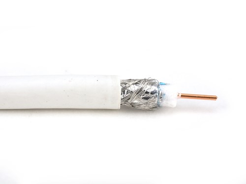 RG6 3.0 Ghz Coaxial Cable - Dual Shielded, Bare Copper, Pull Box, White - 1000 FT