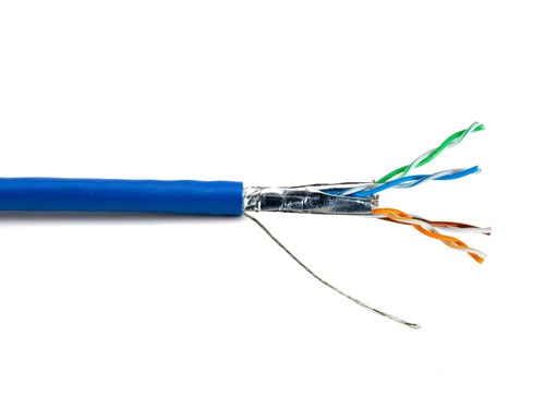 Mini Cat 6A Relaxed Bulk Cable - Stranded, Blue, Riser (CMR), Shielded (F/UTP) - 1000 FT
