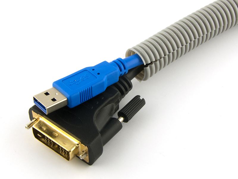 1 Inch Gray Flexible Split Loom - 100 Foot | Computer Cable Store