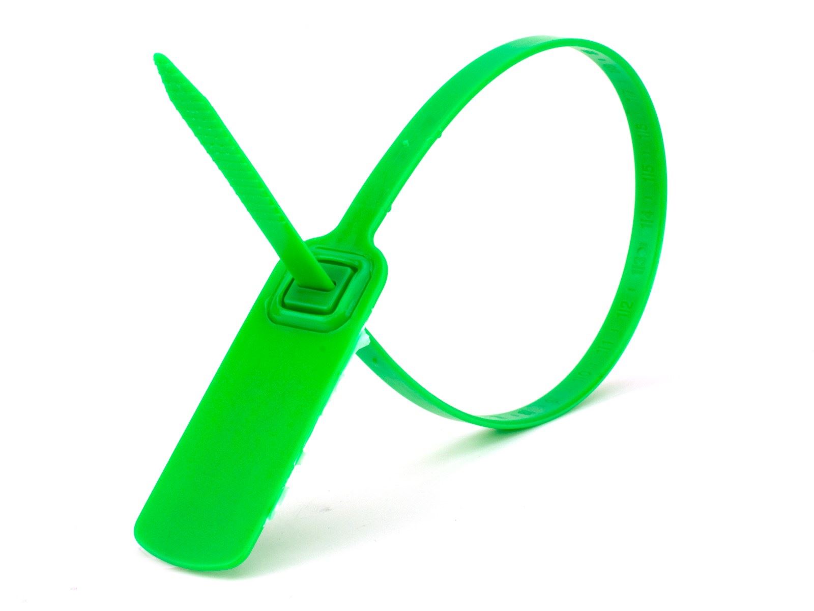Green 380mm Plastic Security Seals. High Strength Numbered Tags Pull Ties Anti-Tamper (500