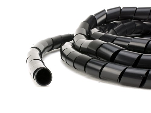 1/4 Inch Black Polyethylene Spiral Wrap - 10 Foot