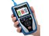Front view of Platinum tools Net Prowler Cabling and Network Tester with display on and cable plugged in top - 2 of 3