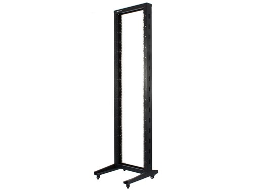 2-Post Free Standing Open Frame Network Relay Rack - 47U, M6 Cage Nut Rails