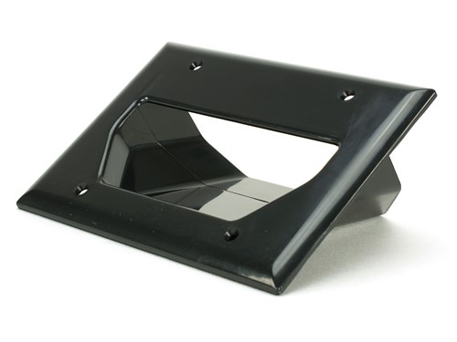 3-Gang Recessed Low Voltage Cable Plate - Black