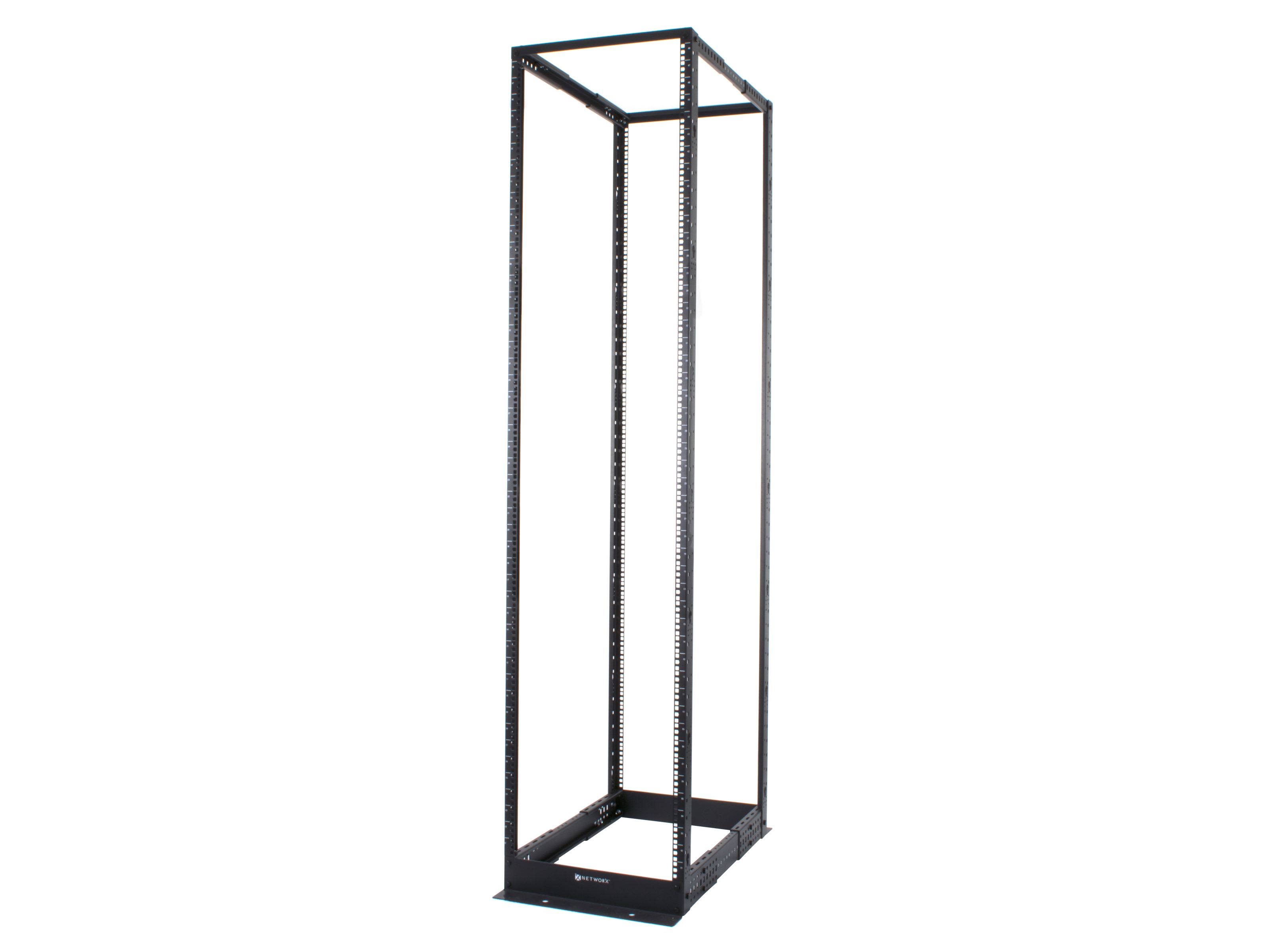 4-Post Adjustable Depth Open Frame Network Rack - 48U, Cold Rolled ...