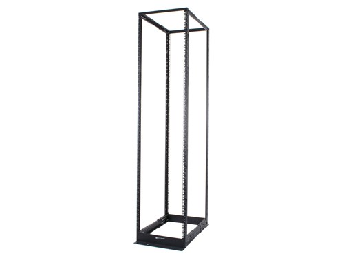 4-Post Adjustable Depth Open Frame Network Rack - 48U, M6 Cage Nut Rails