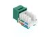 Picture of Cat 6 Keystone Jack 90 Degree 110 UTP - Green - 2 of 9