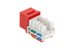 Picture of Cat 6 Keystone Jack 90 Degree 110 UTP - Red - 2 of 9
