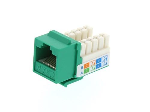 Cat 6 SpeedTerm Keystone Jack 90 Degree 110 UTP - Green