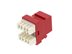 Picture of Cat 6 SpeedTerm Keystone Jack 180 Degree 110 UTP - Red - 4 of 12
