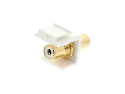 Feed Through Keystone Jack - RCA (Component / Composite) - White - Color Coded White